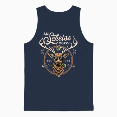 Men's Costume Shirt Outfit Suitable for Oktoberfest Costume T-Shirt, Black Unisex Tank Top - Navy