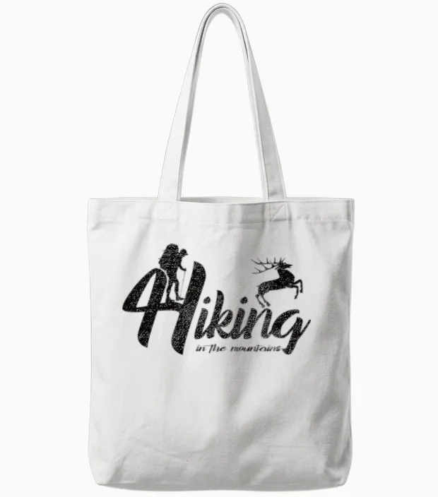 Hiking in Mountians & Outdoors Tote Bags in White