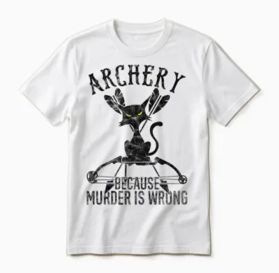 Archer Sport Archery Meme Meh Cat Unisex T-Shirt - White