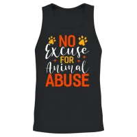 No Excuse for Animal Abuse Funny Animal Rescue Unisex Tank Top - Black – 2