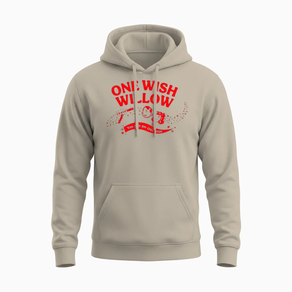 Obsession One Wish Willow Front & Back Unisex Hoodie in Sand