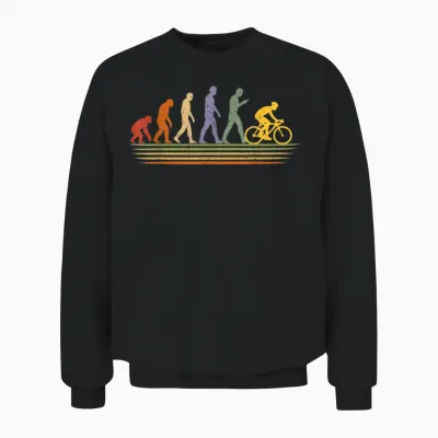 Evolution Bicycle Funny Bike Motif for Cyclists Unisex Sweatshirt - Black