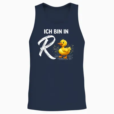 T-Shirt with German Text "ich Bin in R Ente - Rente X" [german Language] Unisex Tank Top - Navy
