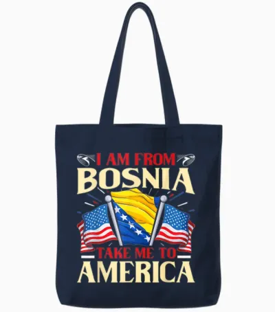 I Am from Bosnia Take Me to America - Bosnien Herzegowina Tote Bags - Navy