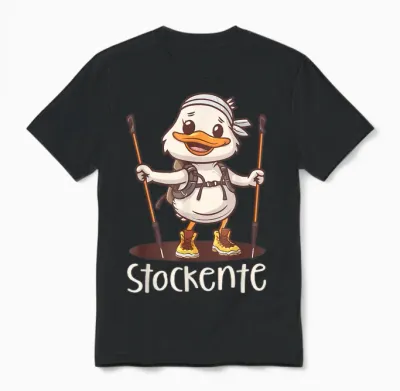 Nordic Walking Mit Humor - Lustige Stockente Unisex T-Shirt - Black