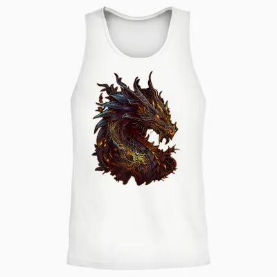 Dragon Chinese Zodiac Sign Animal Horoscope Witchcraft T-Shirt, Black Unisex Tank Top - White