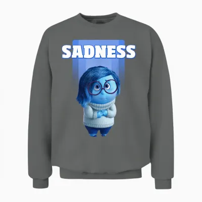 Portrait of Inner Sadness by Disney Pixar T-Shirt, Black, S Unisex Sweatshirt - Graphite Heather