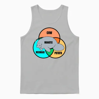 Manatee Funny Unisex Tank Top - Ash