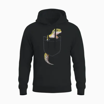 Süßes Eidechsen-Reptilien-Leopard-Gecko-Kostüm Für Herren Unisex Hoodie - Black
