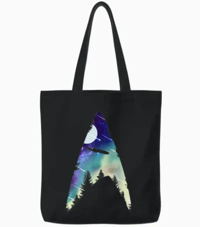 Star Trek: the Next Generation Starfleet Galactic Insignia Tote Bags - Black