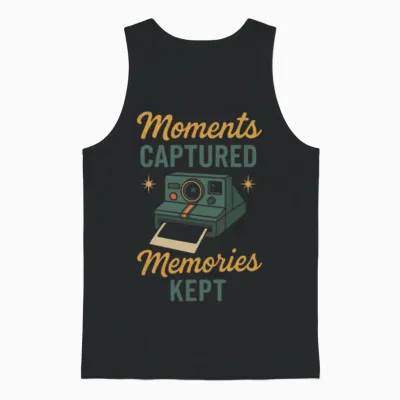 Retro Camera Club Analog Photography Film Roll Unisex Tank Top - Black