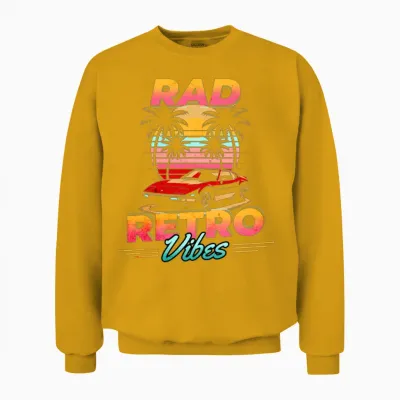 Rad Retro Vibes Unisex Sweatshirt - Gold