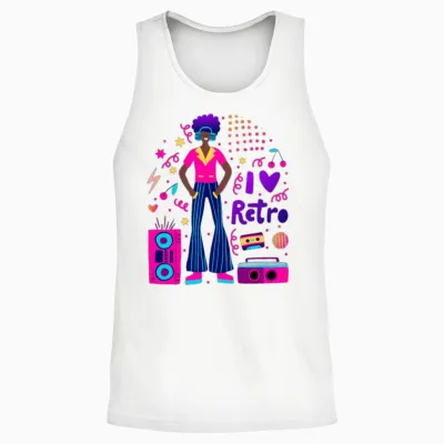 Retro 1970's Unisex Tank Top - White
