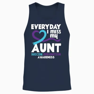 Suicide Prevention Awareness Month Gift Unisex Tank Top - Navy