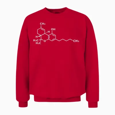 Thc Strukturformel Medizin Cannabis Marihuana Cbd Hanfsamen Unisex Sweatshirt - Red