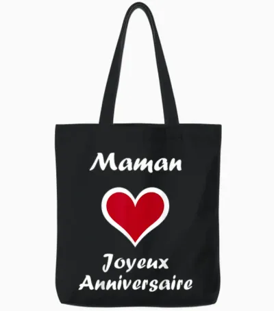Cute Little Kid Love Happy Birthday Mom T-Shirt, Black, S Tote Bags - Black