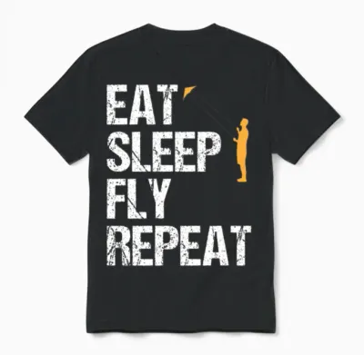 Fly a Kite Quote Kite Flying Gift Unisex T-Shirt - Black