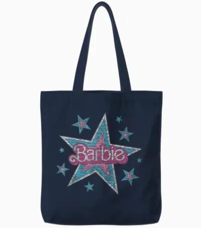 Barbie - Vintage Logo with Stars Tote Bags - Navy