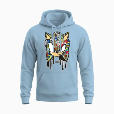 Sonic the Hedgehog - Sticker Sonic Unisex Hoodie - Light Blue