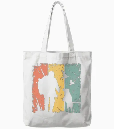 Hunting Retro Tote Bags - White