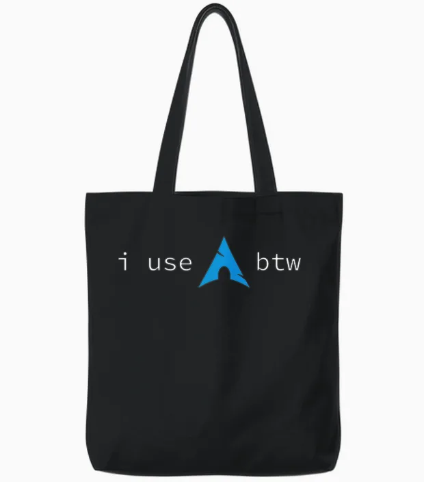 I Use Arch, Btw T-Shirt, Black, S Tote Bags in Black
