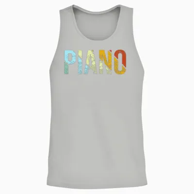 Piano Retro Unisex Tank Top - Ash
