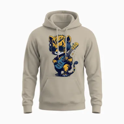 Retro Tiger Cibby Unisex Hoodie - Sand