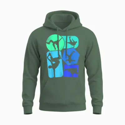 Break Dance Breakdance Kids Man T-Shirt, Black, S Unisex Hoodie - Military Green