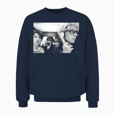 U2 Band Phone Photo 1980 of Virginia Turbett T-Shirt, Black Unisex Sweatshirt - Navy
