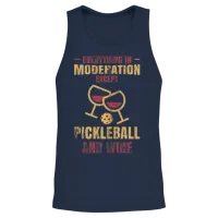 Pickleball and Wine Funny Pickleball Unisex Tank Top - Navy – 2