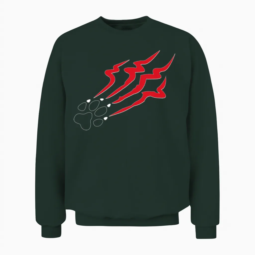 Tiger Claw Scratch Unisex Sweatshirt in Forest