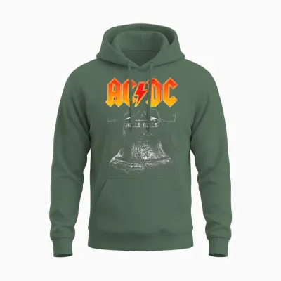 Ac/dc Hells Bells Unisex Hoodie - Military Green