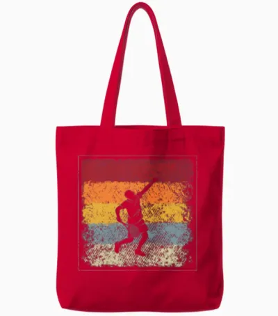 Tennis Retro Tote Bags - Red