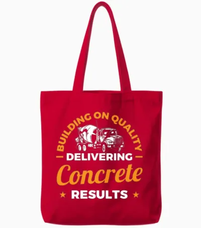 Concrete Results Concrete Finisher Gift Tote Bags - Red