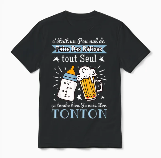 Man Gift Announcement Pregnancy Tonton Future Tonton 2025 Unisex T-Shirt in Black