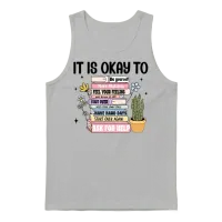 It's Ok to Make Mistakes Not Know Mental Health Unisex Tank Top - Ash – 1