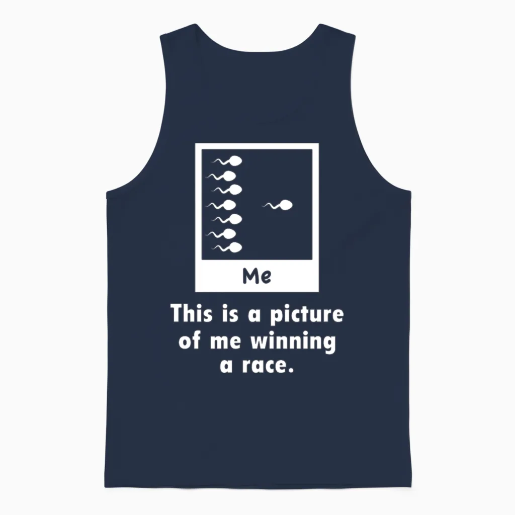 This Is a Very Old Picture of Me Unisex Tank Top in Navy