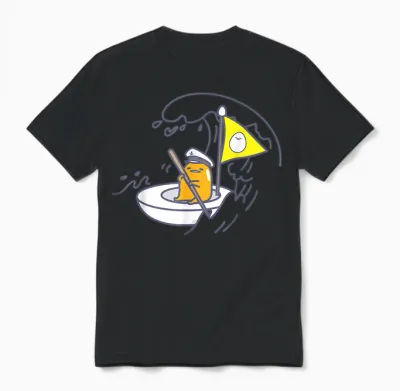 Gudetama the Lazy Egg Sail Away Unisex T-Shirt - Black
