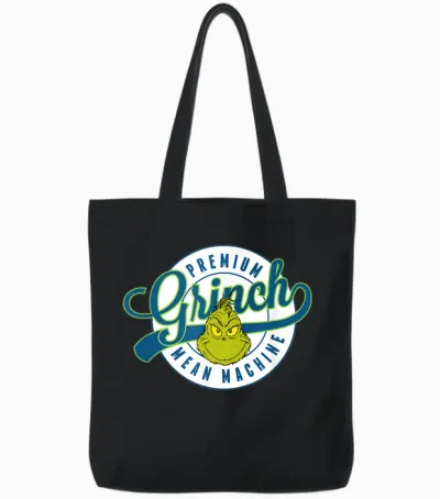 Dr. Seuss Grinch Mean Machine,short Sleeve Tote Bags - Black