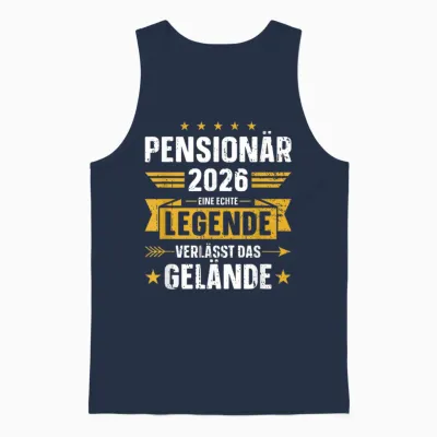 Pensionär 2026 Real Legend Leaves Terrain Pension Unisex Tank Top - Navy