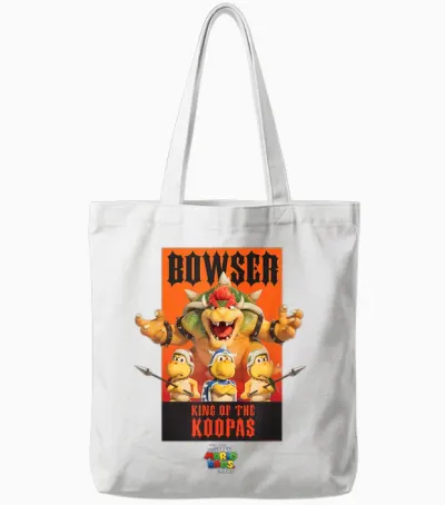The Super Mario Bros. Movie Bowser King of the Koopas Tote Bags - White