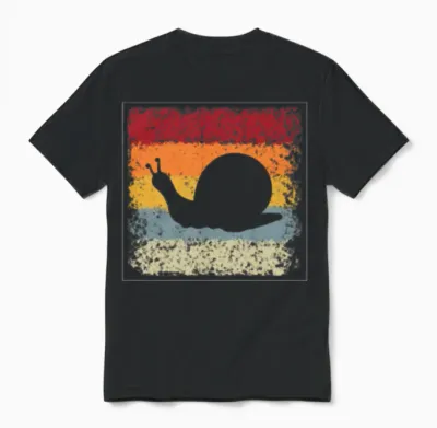 Snail Retro Unisex T-Shirt - Black