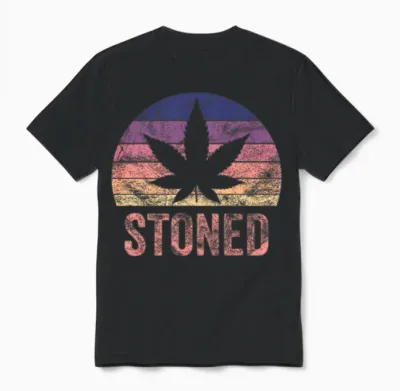 Retro Weed Unisex T-Shirt - Black