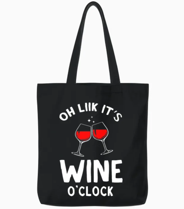 Wine Lovers Funny Women Funny Mom Wife Tote Bags in Black
