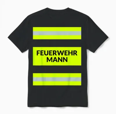 Feuerwehr Feuerwehrmann Kostüm Karneval Fasching Beruf Unisex T-Shirt - Black