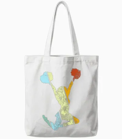 Cheerleading Retro Tote Bags - White