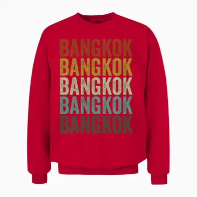 Bangkok Thailand Retro Vintage Unisex Sweatshirt - Red