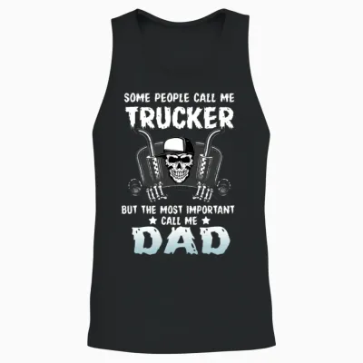 Funny Trucker Dad Unisex Tank Top - Black