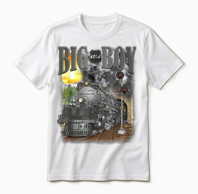 Big Boy 4014 Vintage Steam Locomotive Railway Locomotive Locomotive Unisex T-Shirt in White