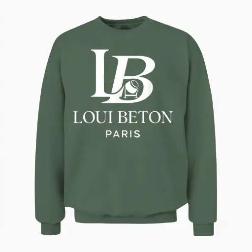 Loui Concrete Paris X Concrete Mixer Mason Craftsman Concrete Builder Unisex Sweatshirt - Military Green